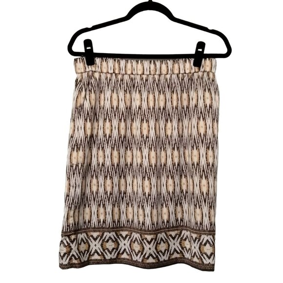 Chico's Elastic Waist Geometric Print Skirt Side Pockets Size 1 (M/8) - Picture 3 of 9